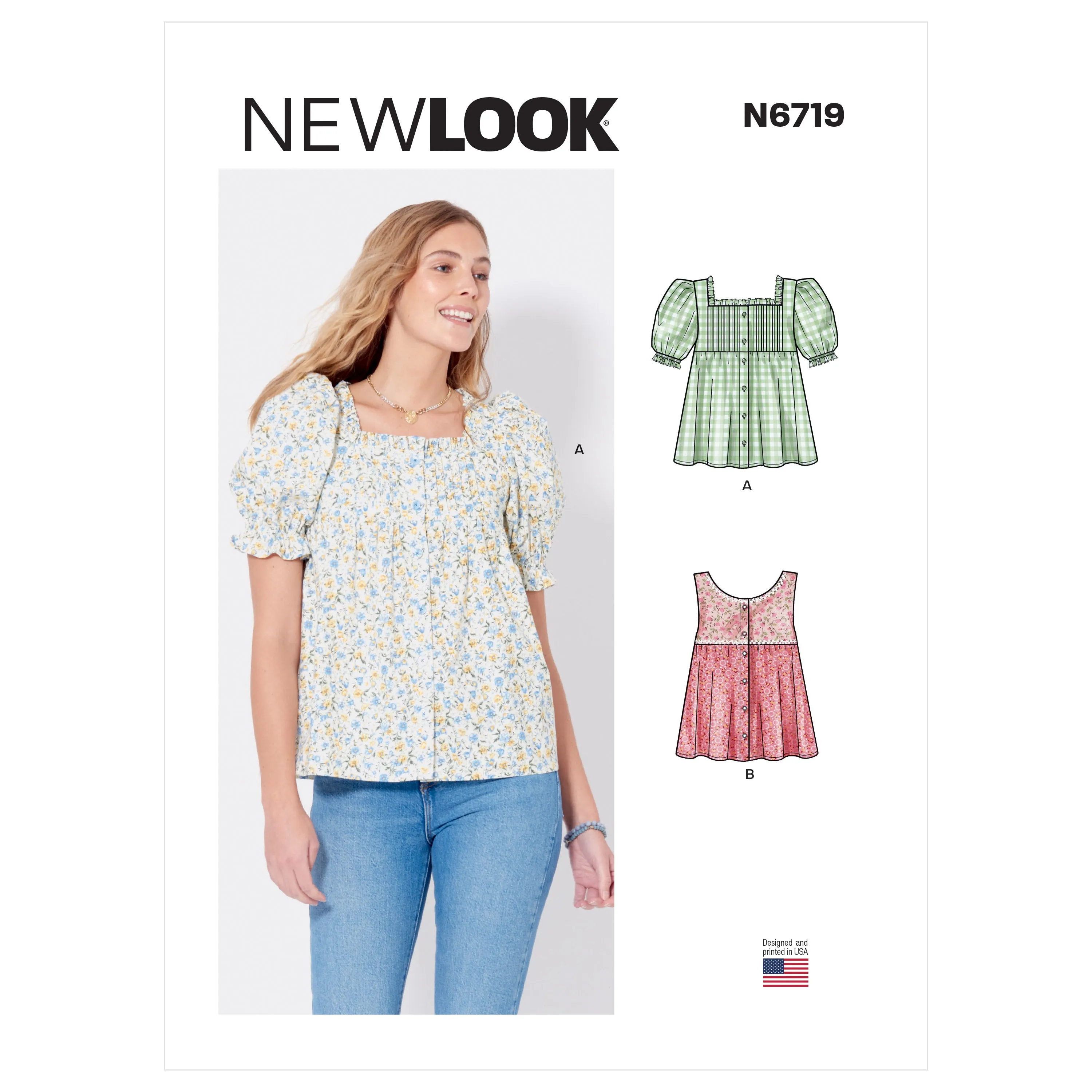 New Look sewing pattern 6719 Misses' Tops