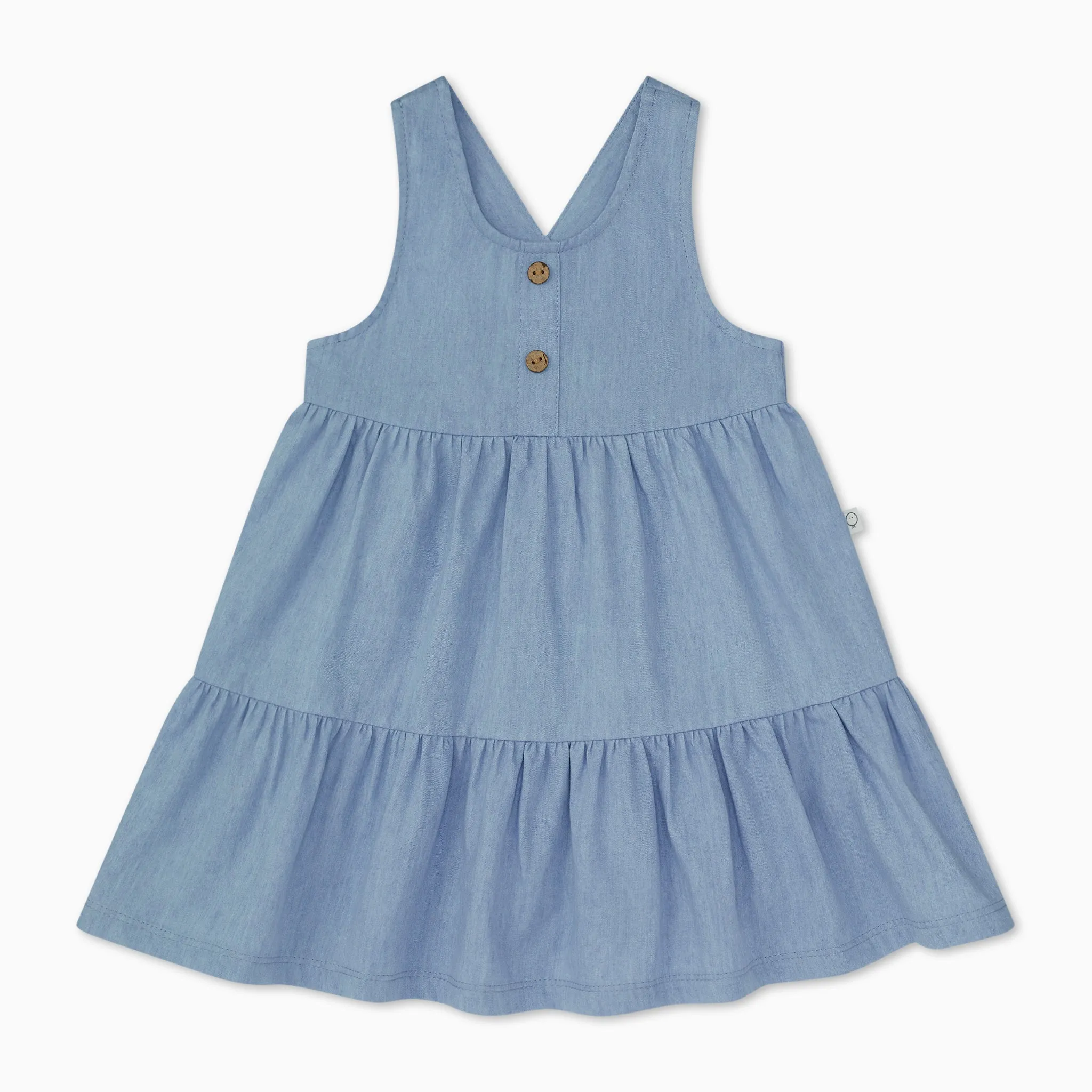 Organic Cotton Chambray Tiered Dress