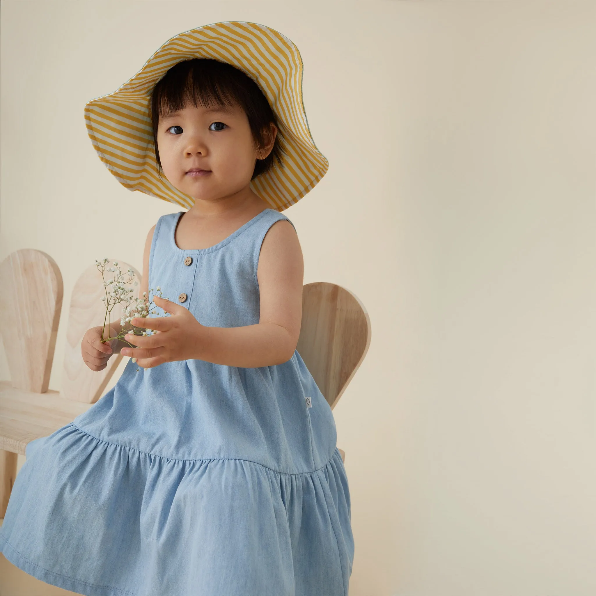 Organic Cotton Chambray Tiered Dress