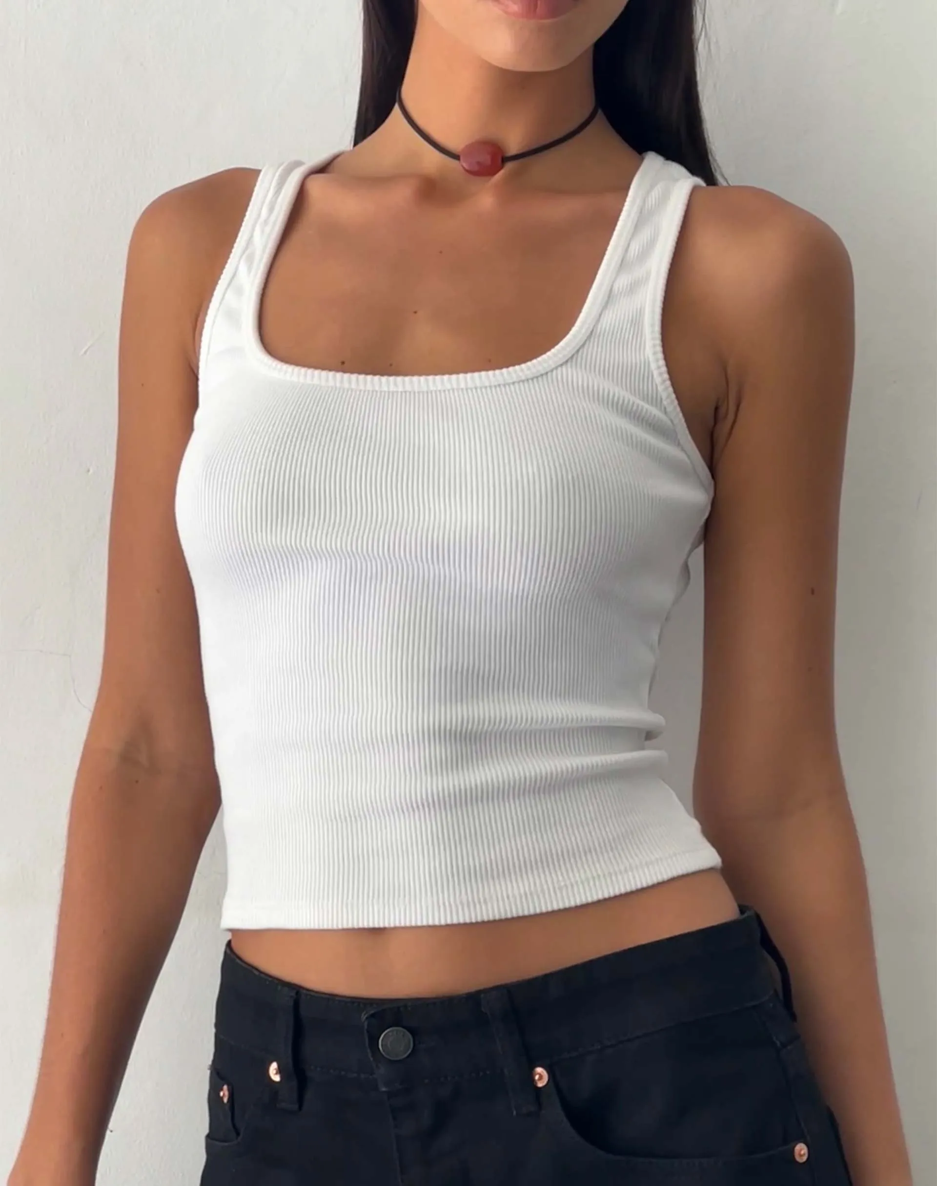 Roxe Vest Top in White