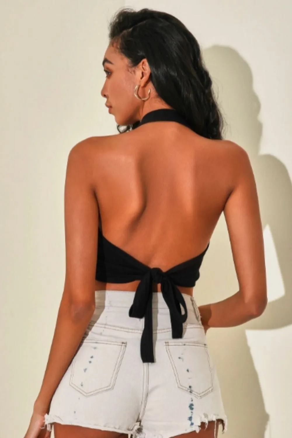 Scoop Neck Tie-Back Top