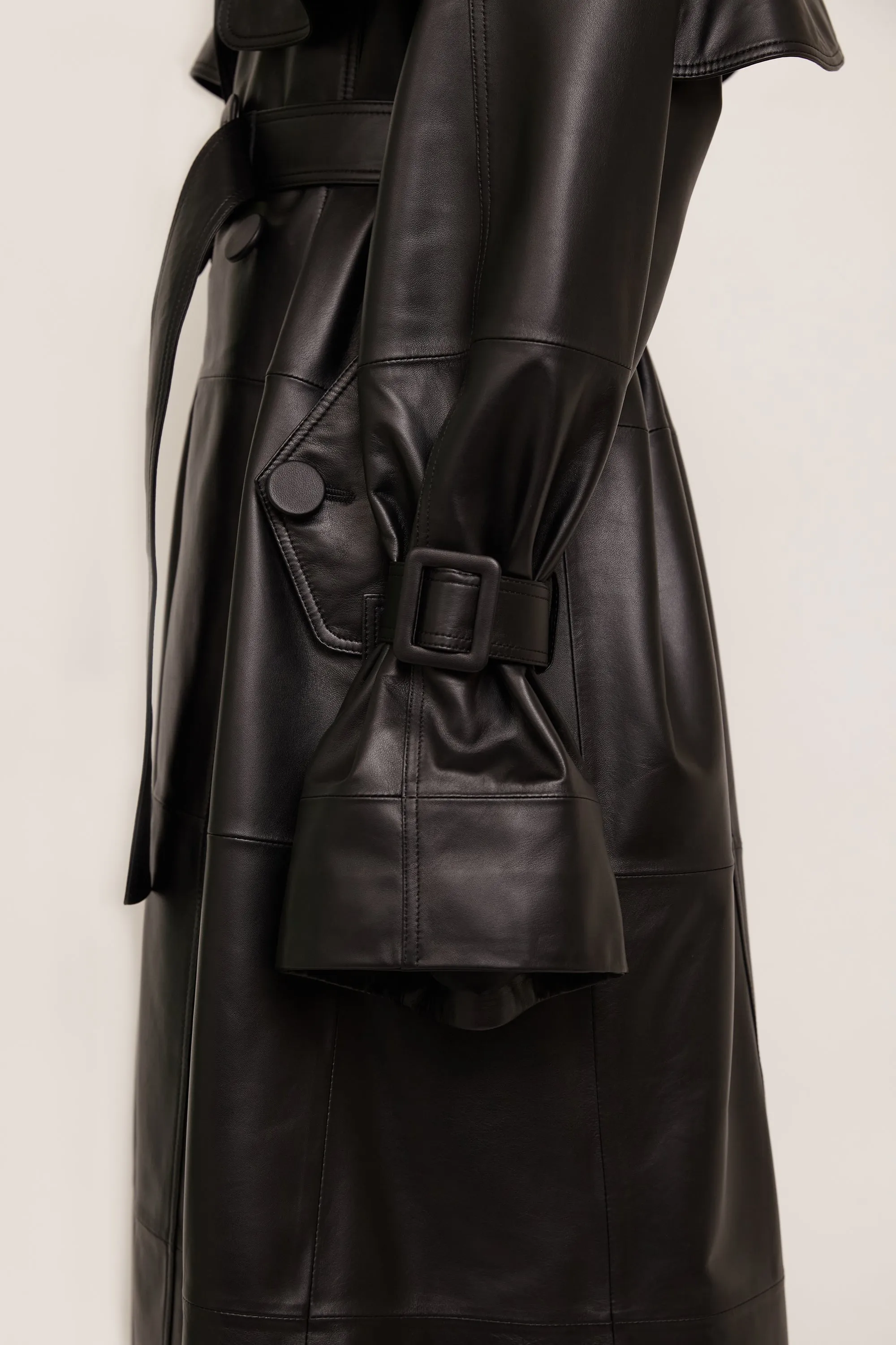 SMOOTH LEATHER TRENCH COAT