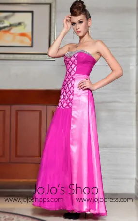 Strapless Jewled Pink Evening Dress