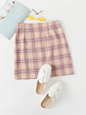 Tartan Plaid High Waist A-line Skirt