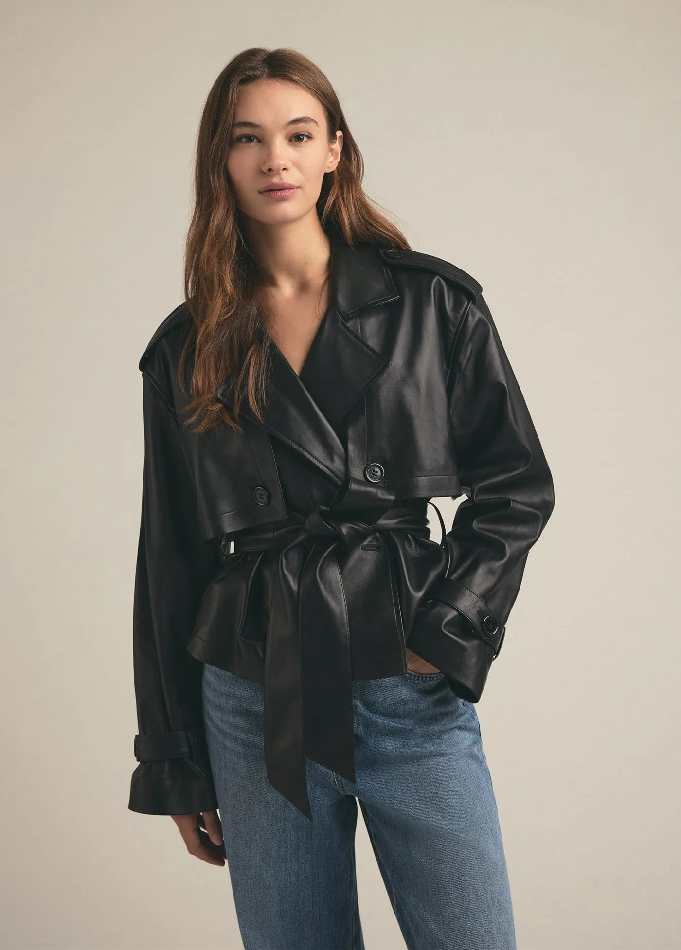 THE CROPPED LEATHER CHARLES TRENCH