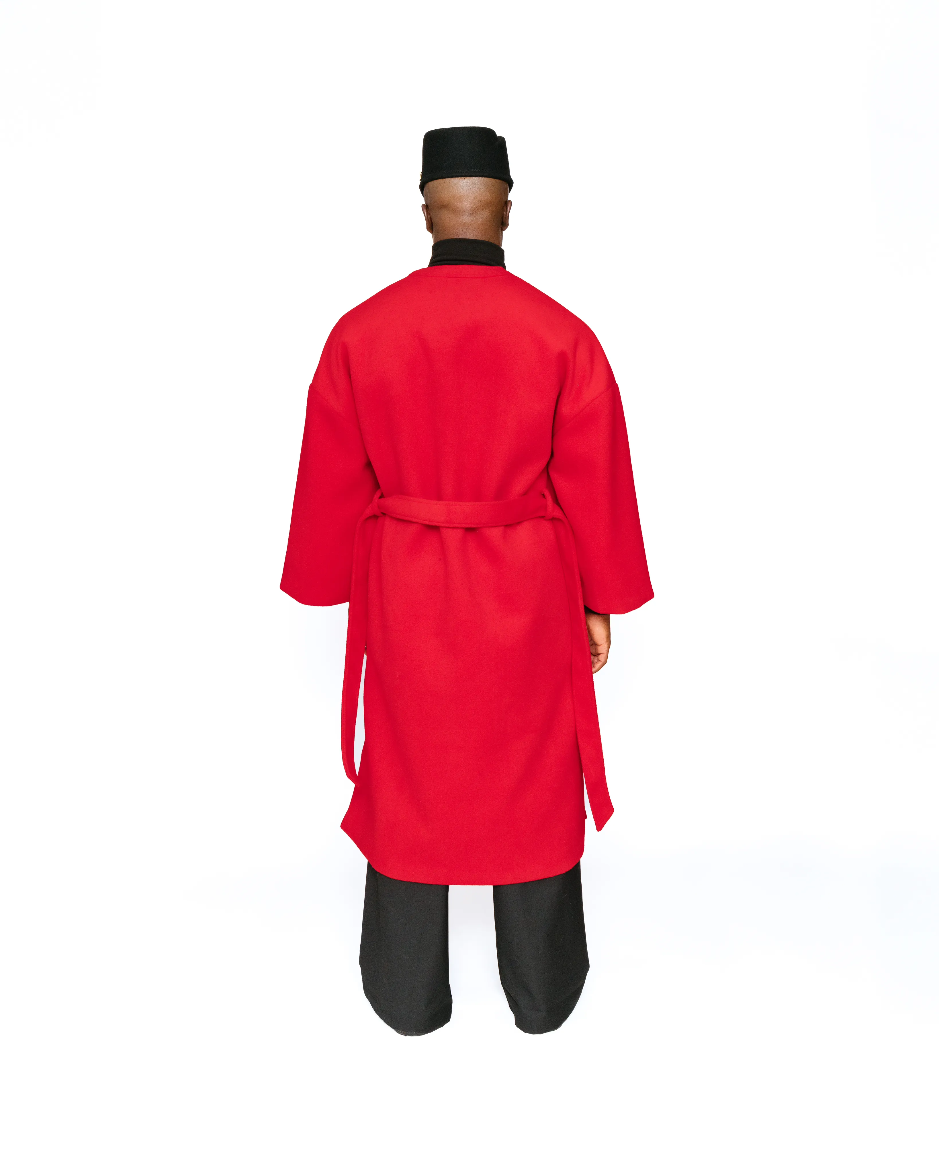 The Red Wool KIMONO Trench Coat { LIMITED EDITION}