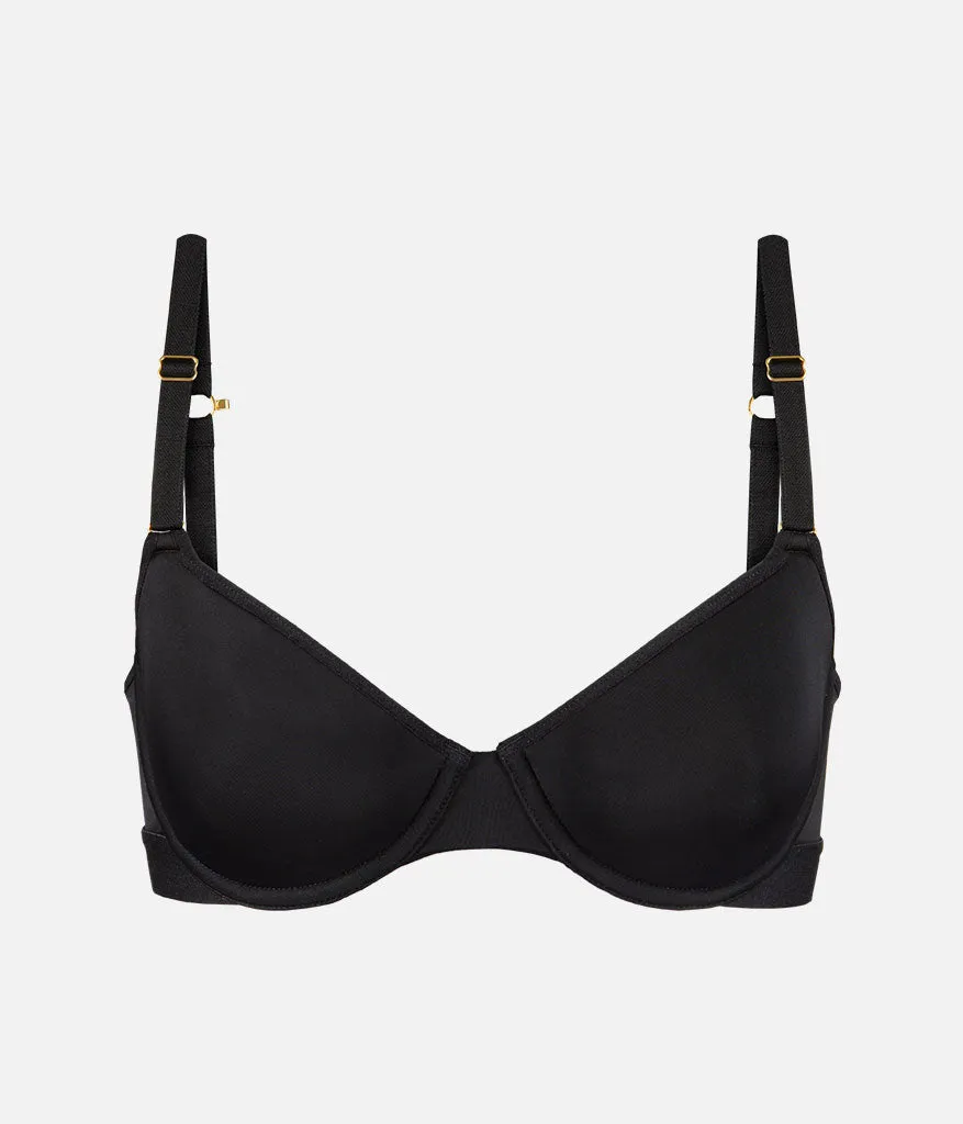 The Spacer Balconette Bra: Jet Black