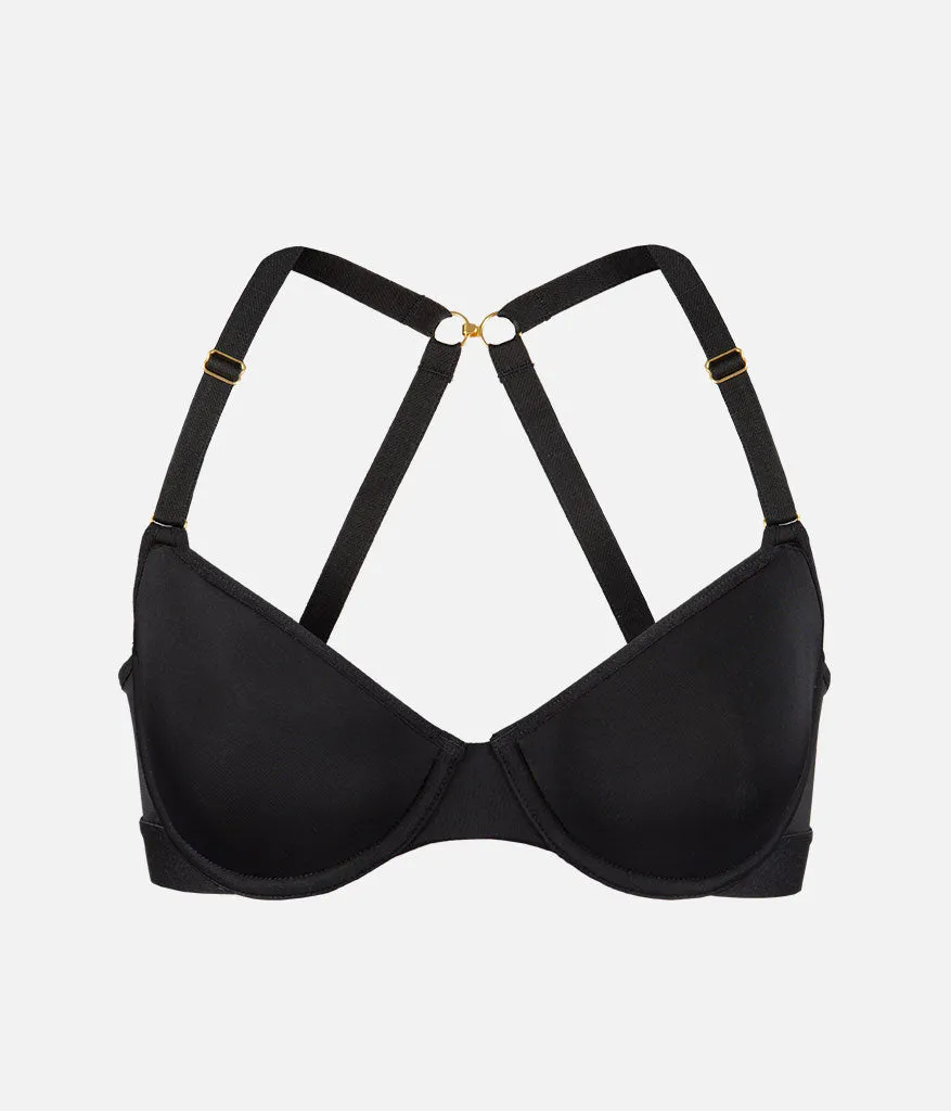 The Spacer Balconette Bra: Jet Black