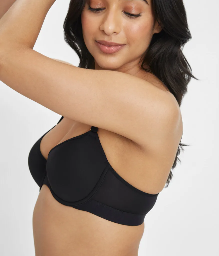 The Spacer Balconette Bra: Jet Black