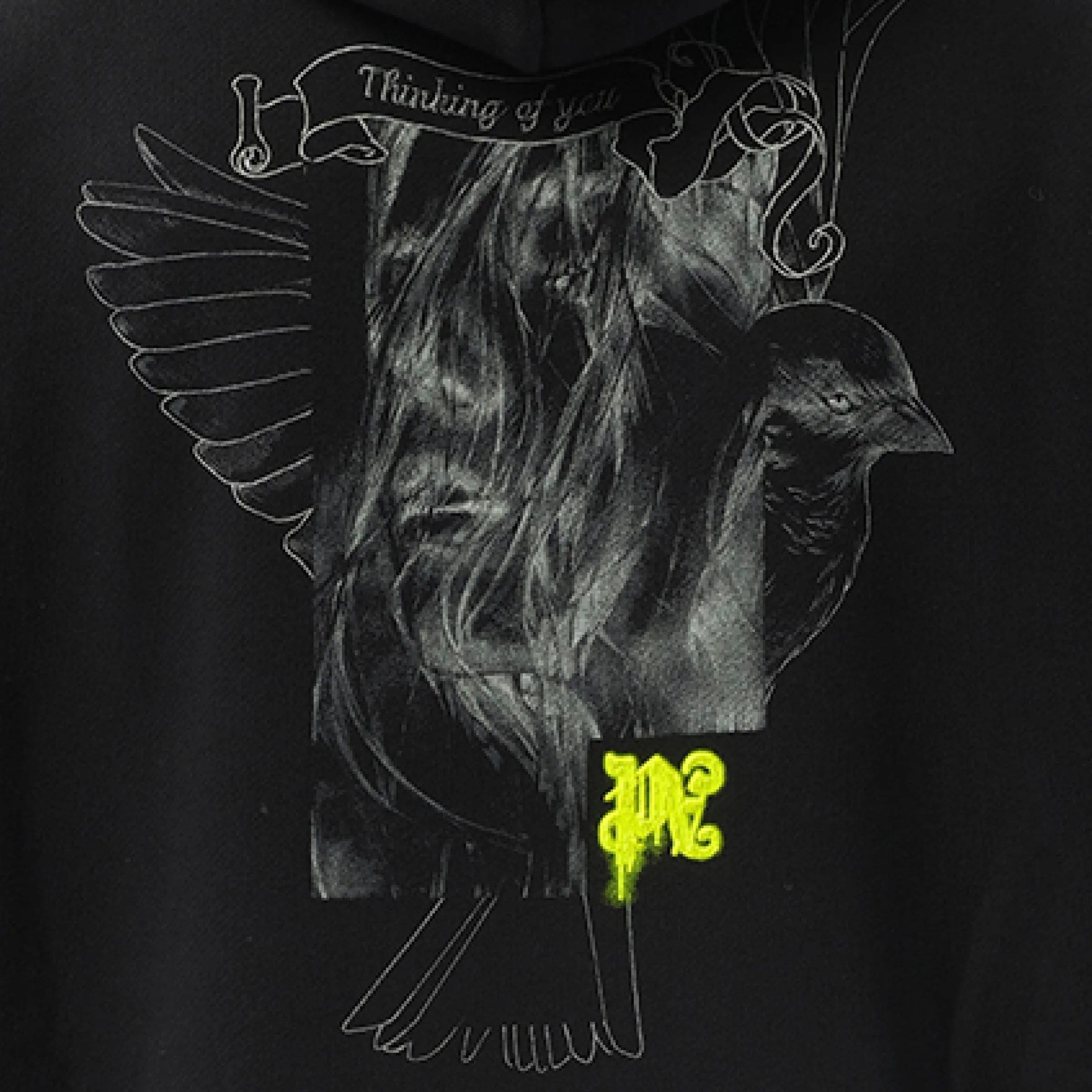 Thinking Pencil Hoodie in Black/Yellow