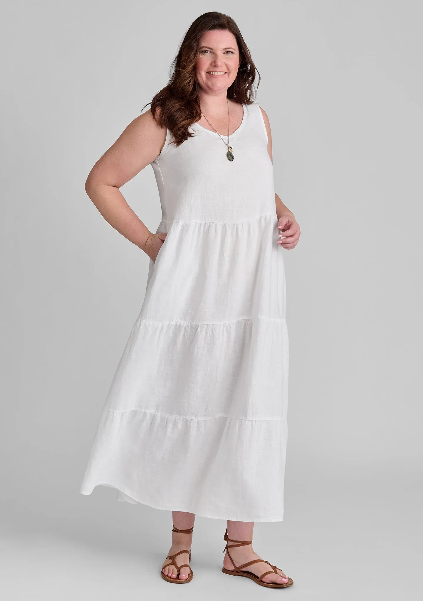 Tiered Dress - Linen Maxi Dress