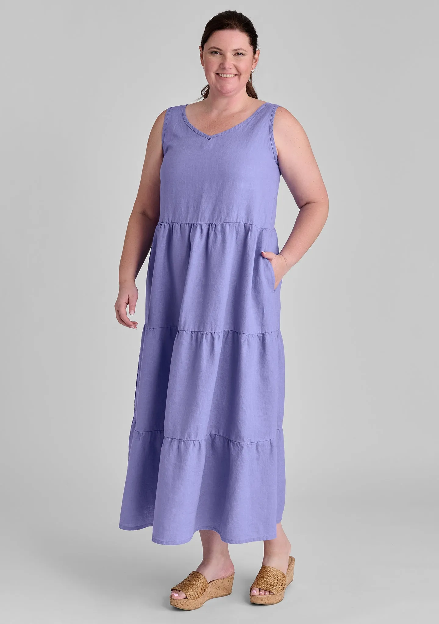 Tiered Dress - Linen Maxi Dress