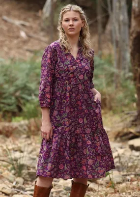 Tiered Midi Dress Amethyst