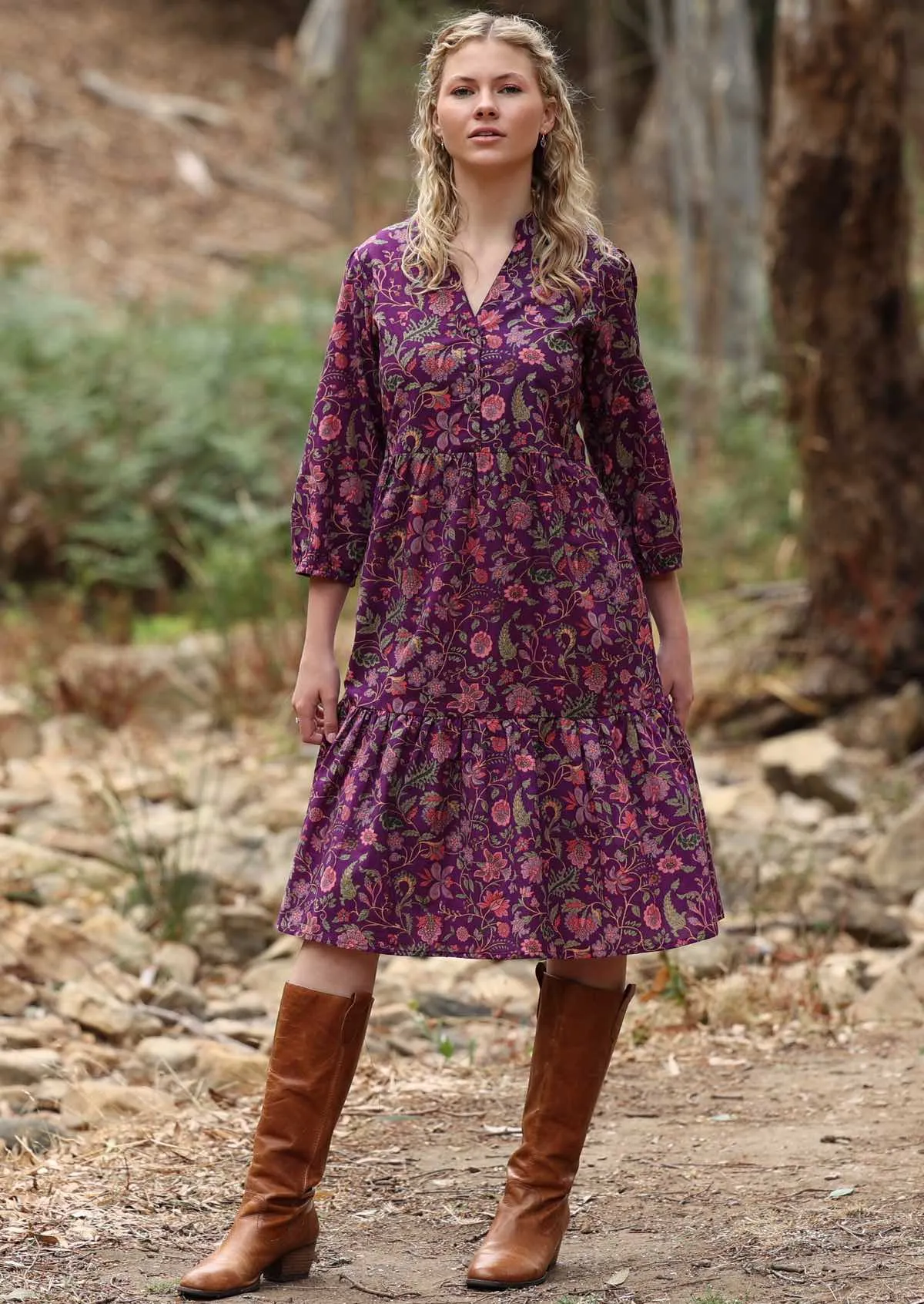 Tiered Midi Dress Amethyst