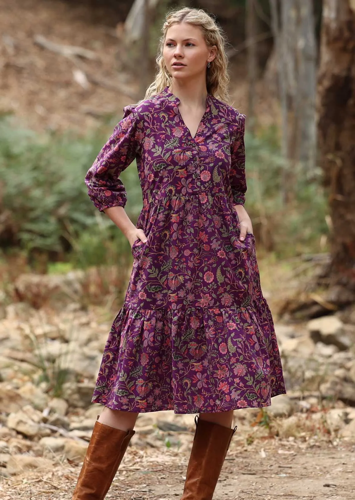 Tiered Midi Dress Amethyst