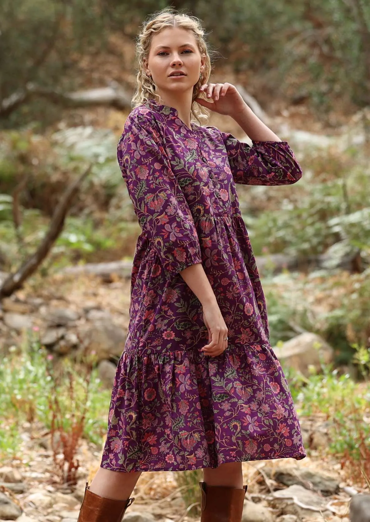 Tiered Midi Dress Amethyst