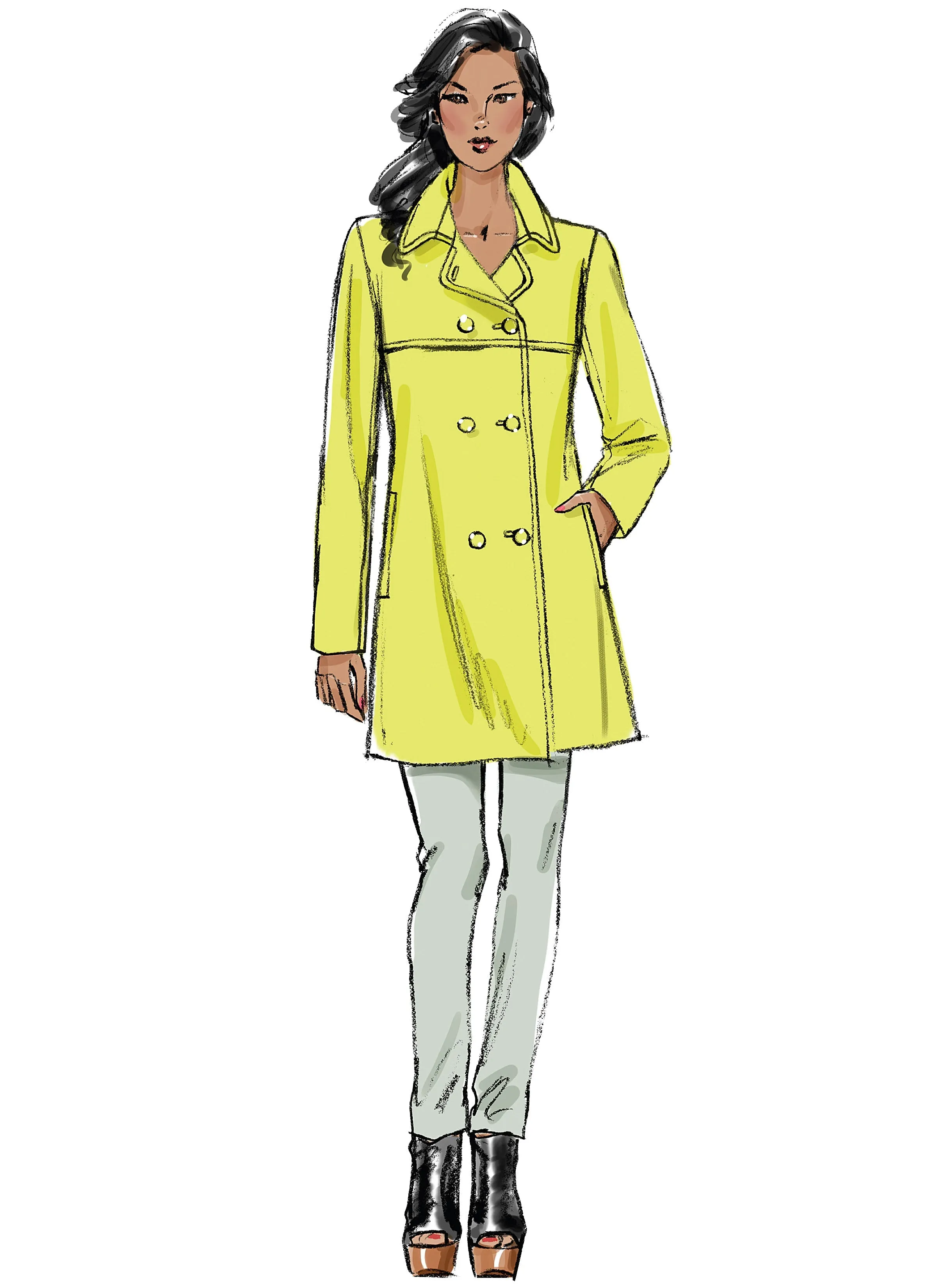 Vogue Pattern 8884 Short Trenchcoat | Easy