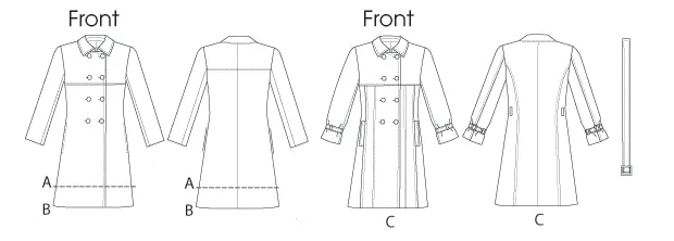 Vogue Pattern 8884 Short Trenchcoat | Easy