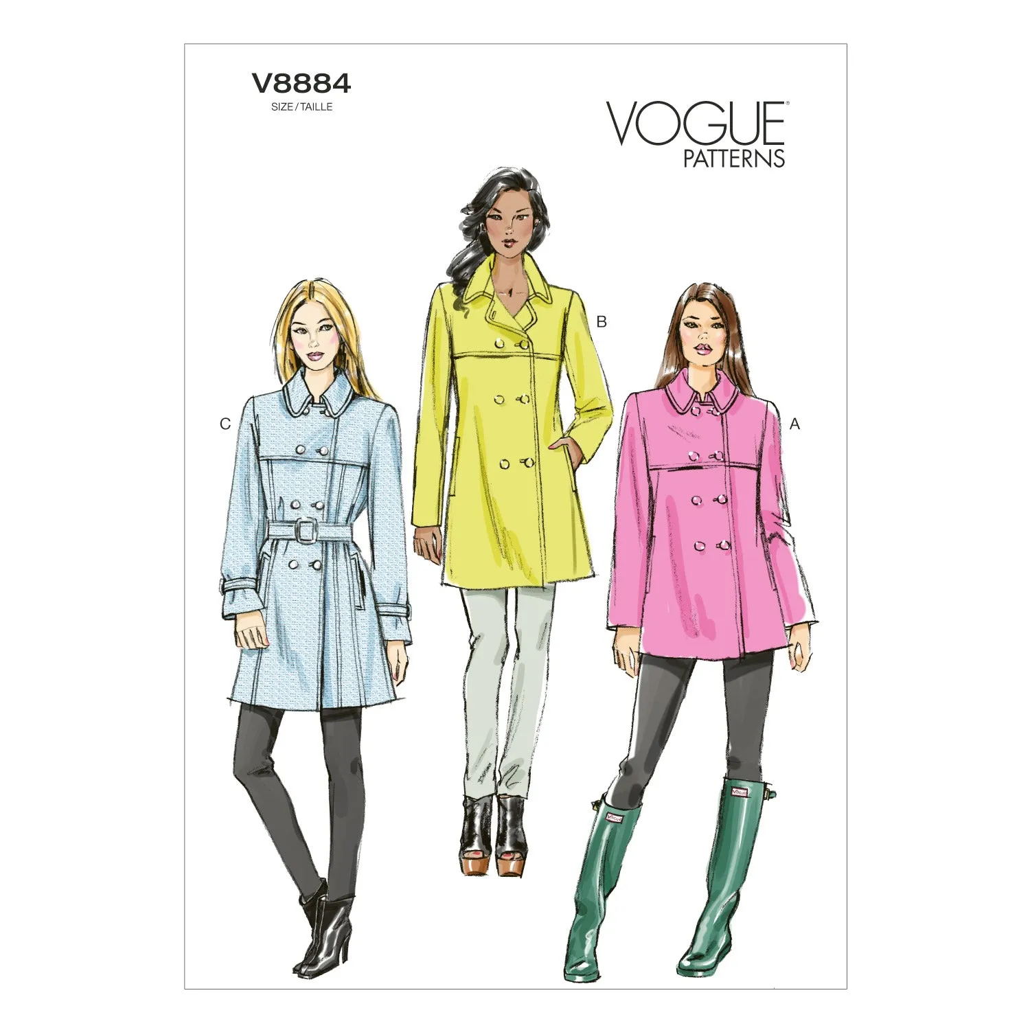 Vogue Pattern 8884 Short Trenchcoat | Easy