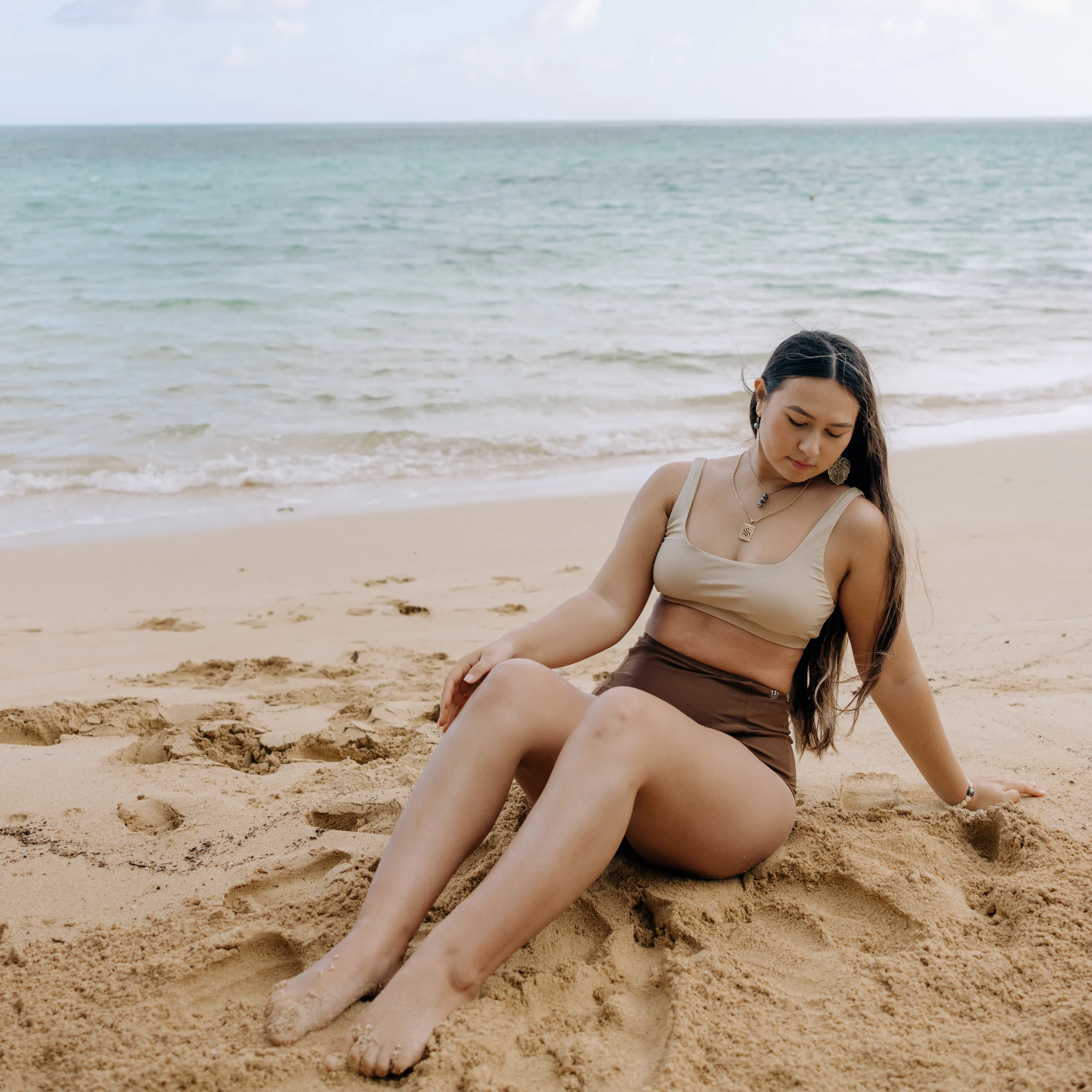 Women's Scoop Neck Bikini Top | "Sandy Beach"