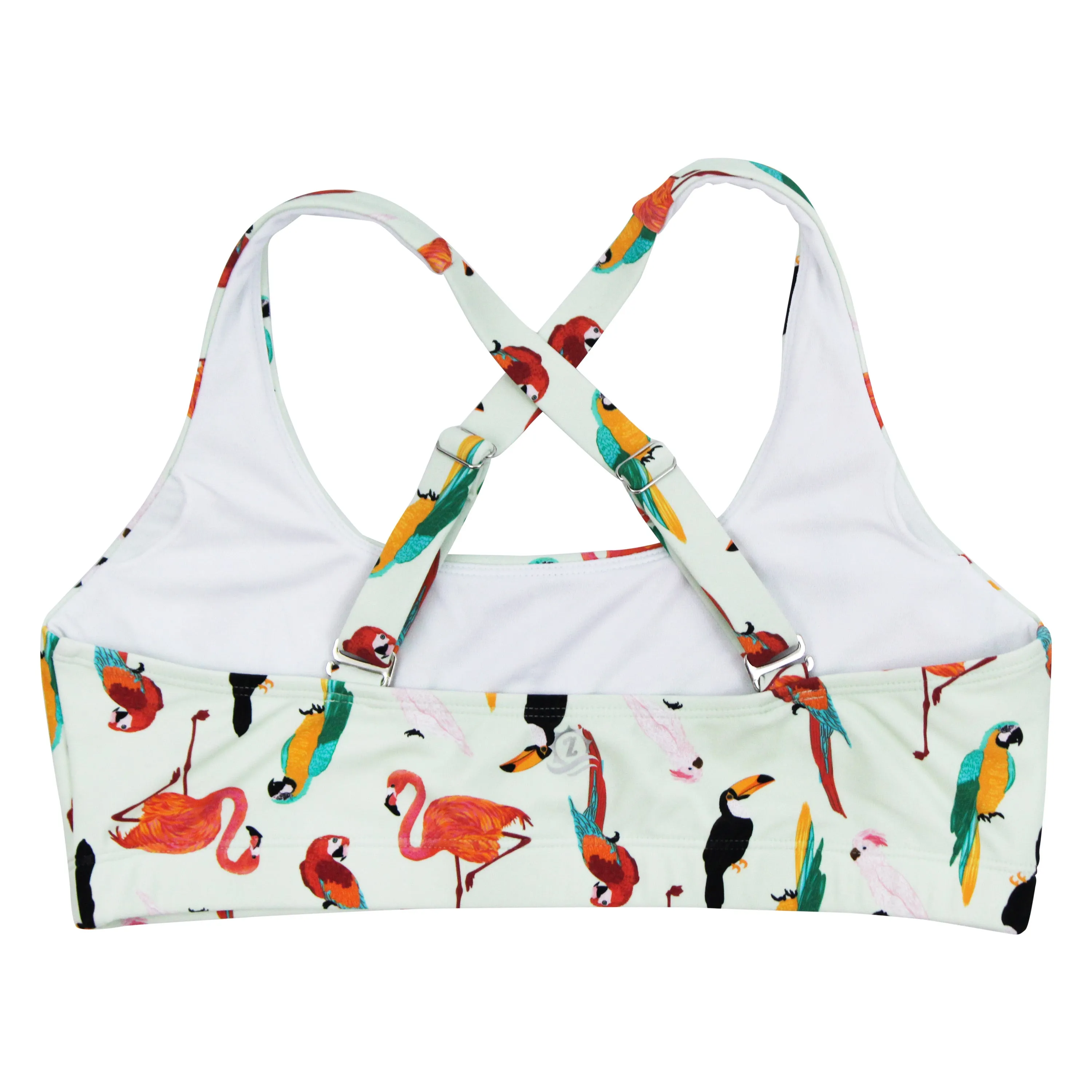 Women's Scoop Neck Bikini Top | "Tropical Birds"