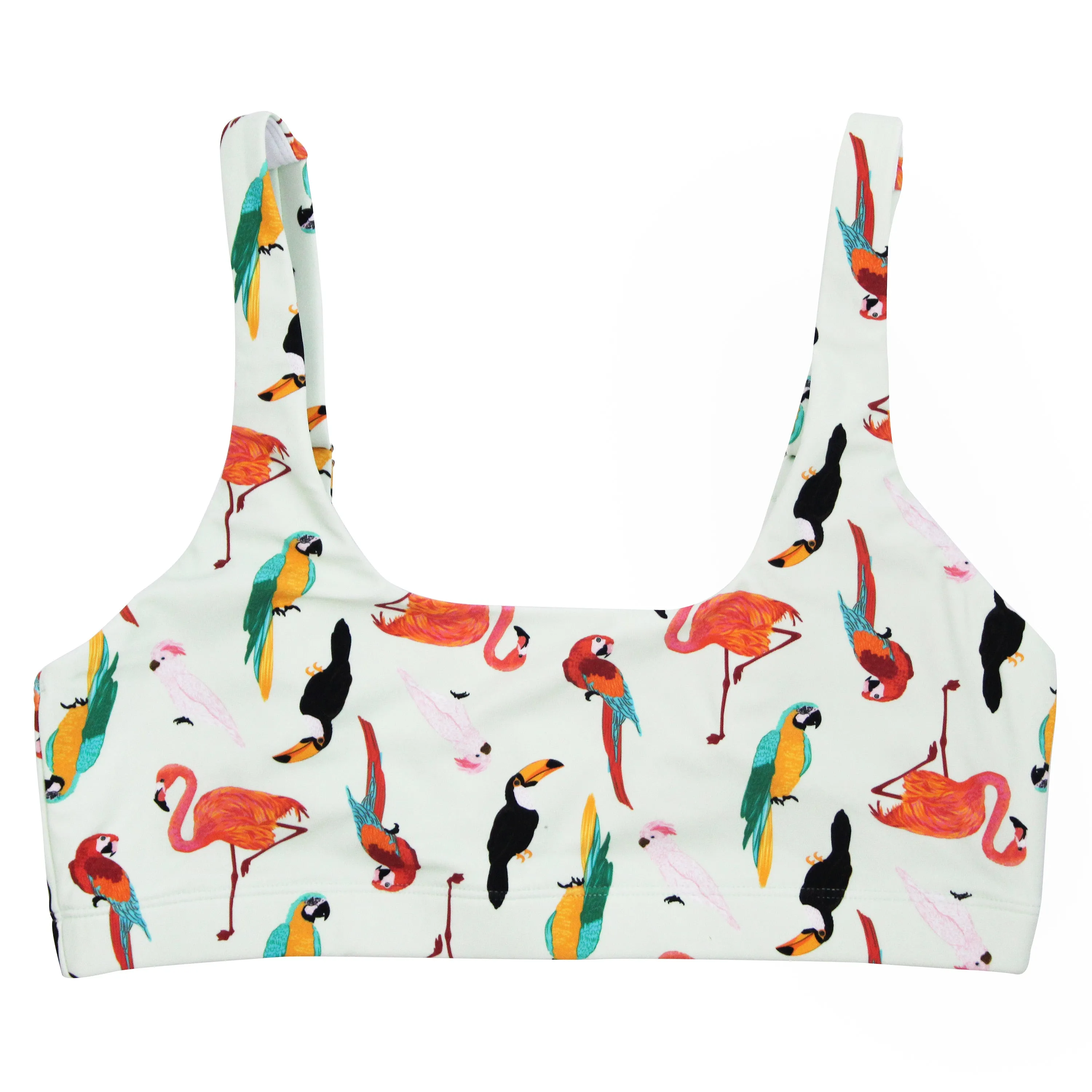 Women's Scoop Neck Bikini Top | "Tropical Birds"