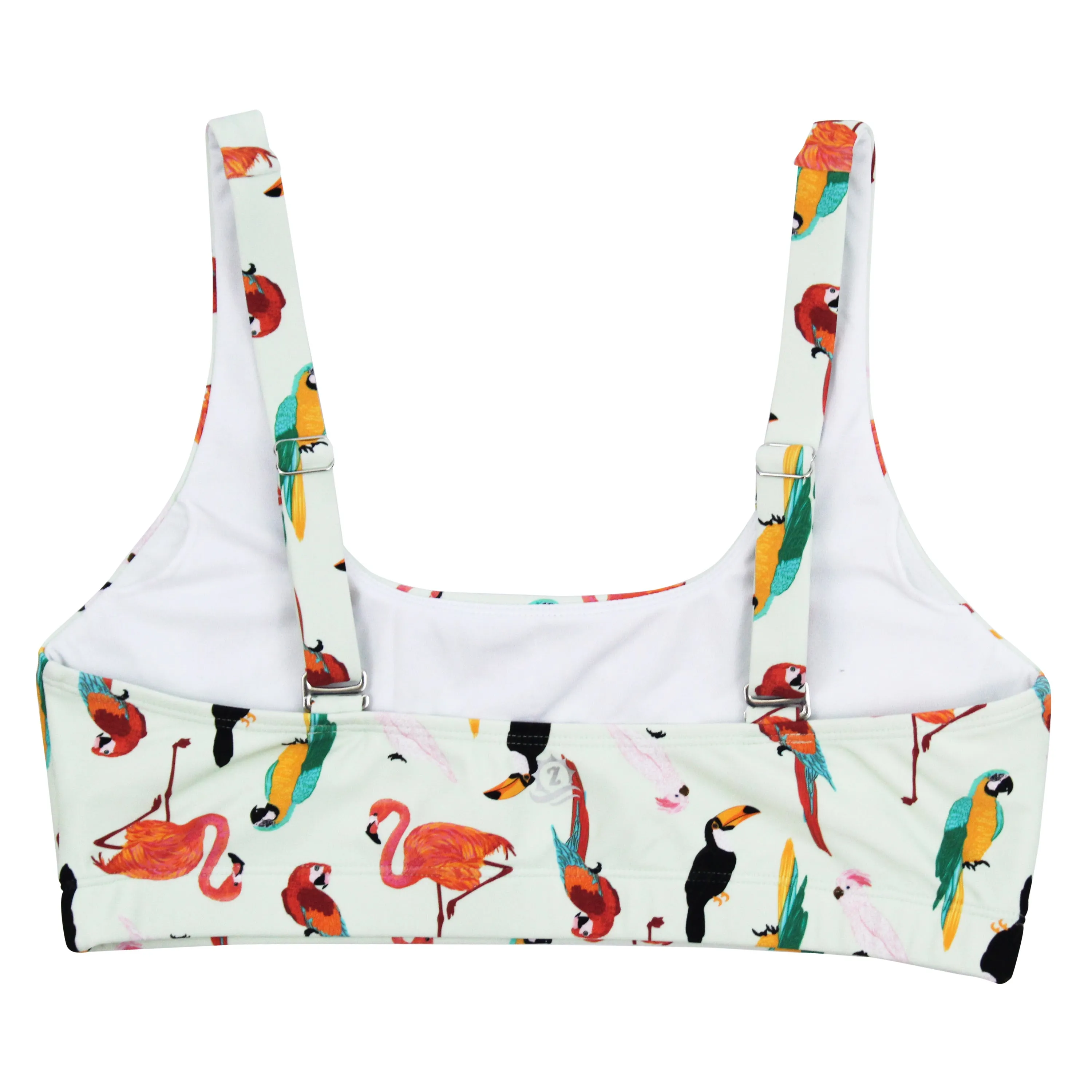 Women's Scoop Neck Bikini Top | "Tropical Birds"